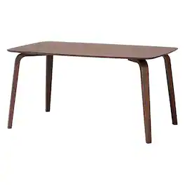 Baxton Studio - Billie Wood Dining Table - Bentwood Leg Table with Rectangular Top, Mid-Century Style Centerpiece Seats 4-6 - Walnut Brown