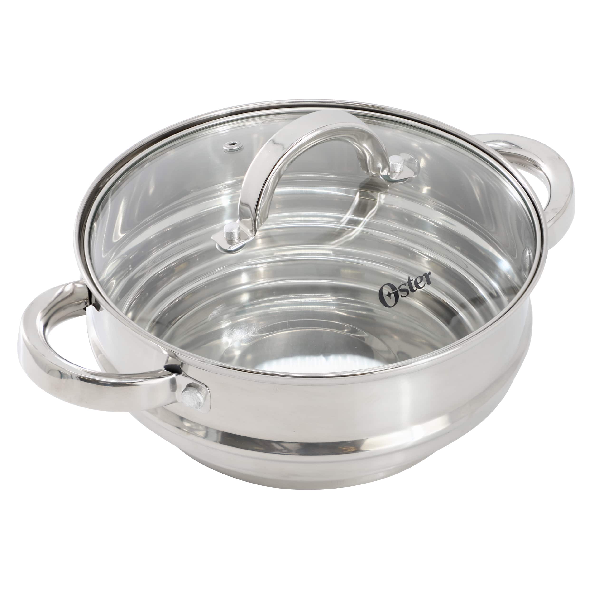 Oster - Sangerfield 8 Inch Universal Stainless Steel Double Boiler with Lid - Silver