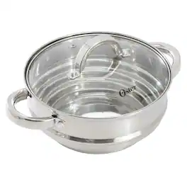 Oster - Sangerfield 8 Inch Universal Stainless Steel Double Boiler with Lid - Silver