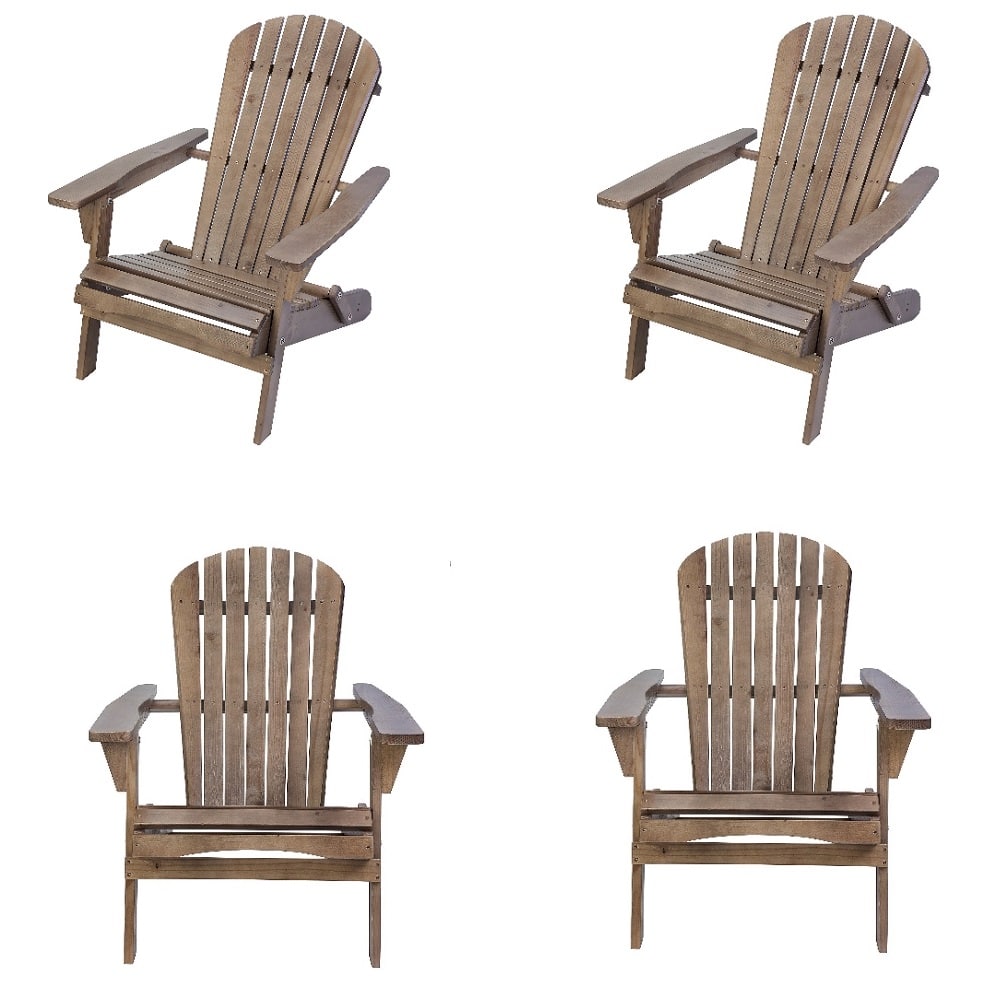 Jiallo - Grand Collection Folding Large Size Adirondack Chair Pine Wood - Dark Brown price history on PriceWatchPro