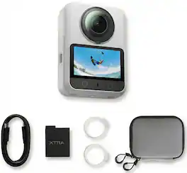 Xtra - Sphra360 Action Camera, 8K Panoramic Video-1'' Sensor Equivalent-100MP High Resolution-105GB Waterproof Vlogging Camera - White