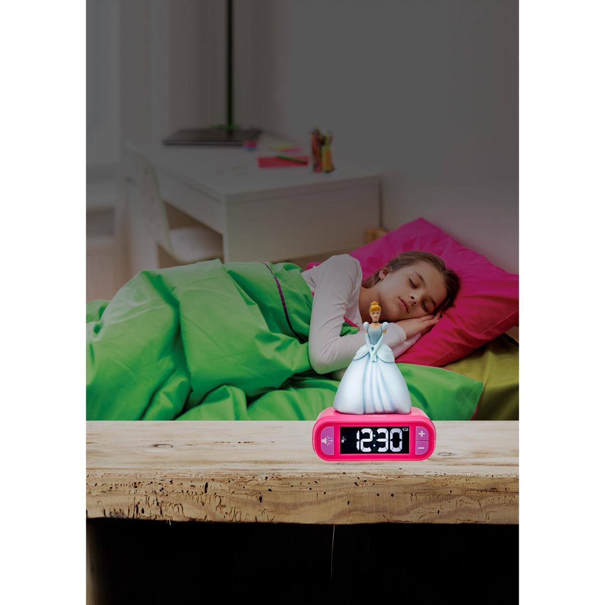 Alt View 5. Lexibook - DISNEY Princess Cindirella Digital Alarm Clock with 3D Nightlight Figurine and Sound Effects - Pink.