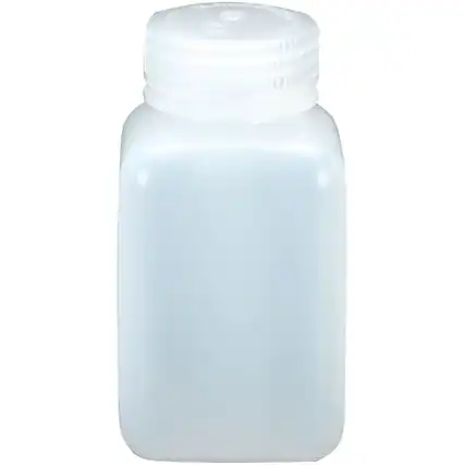 Front. Nalgene - Nalgene HDPE Wide Mouth Square Bottle - 8 oz. - White - White.