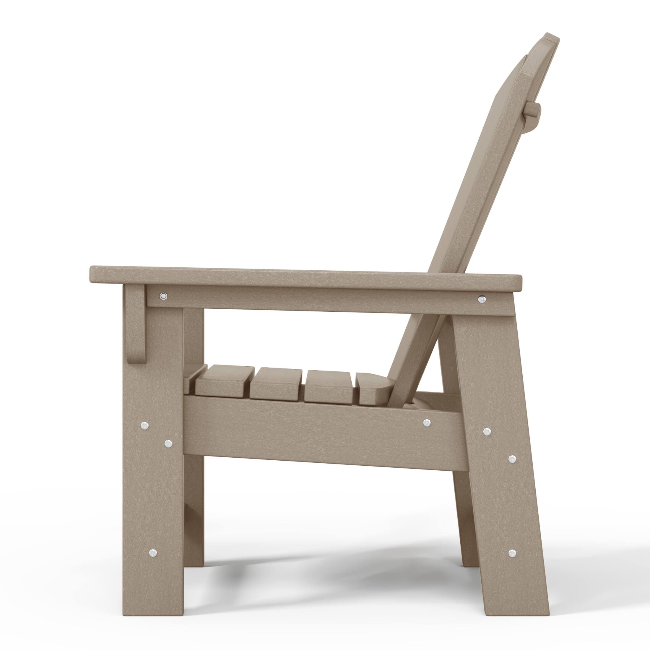 Alt View 2. WestinTrends - WestinTrends Malibu Kids Outdoor HDPE Adirondack Plastic Patio Chair - Weathered Wood.