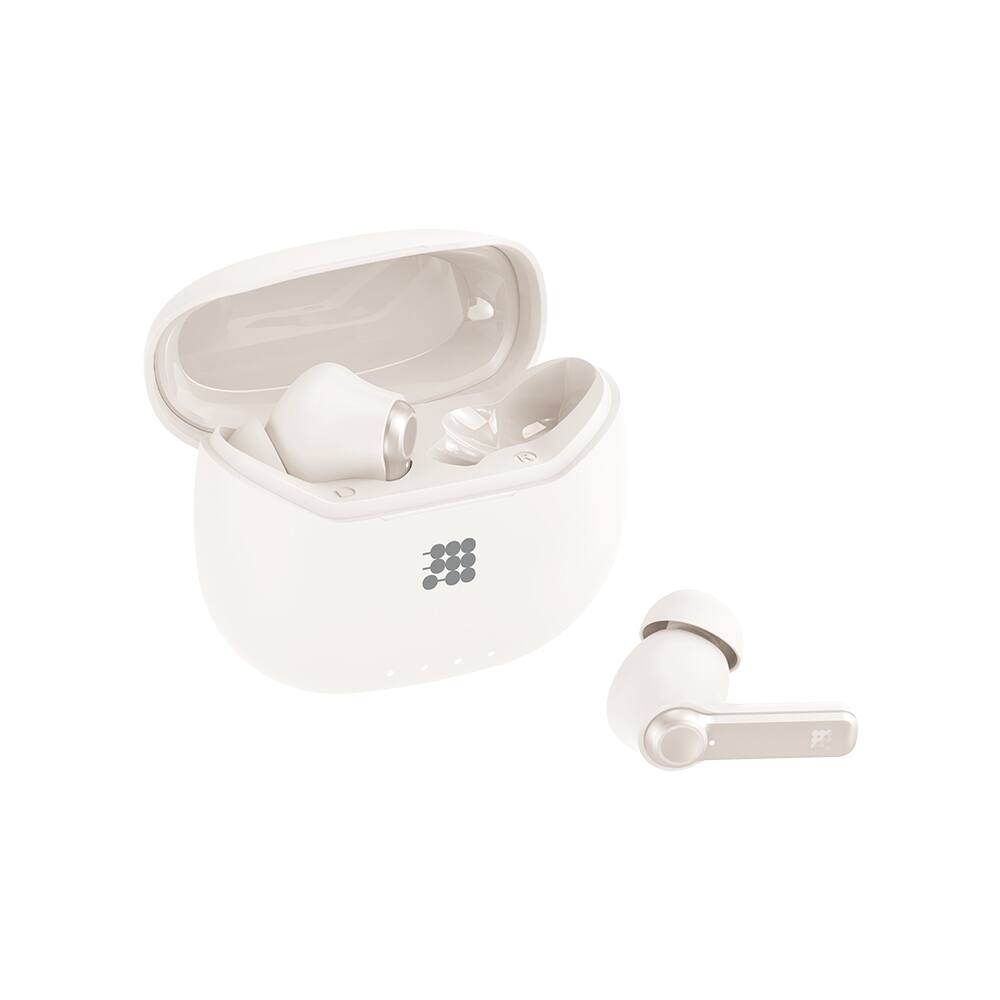 Left. Cubitt - Power Earbuds Pro ANC, 30H Playtime, BT 6.0, Deep Bass  Light Beige.