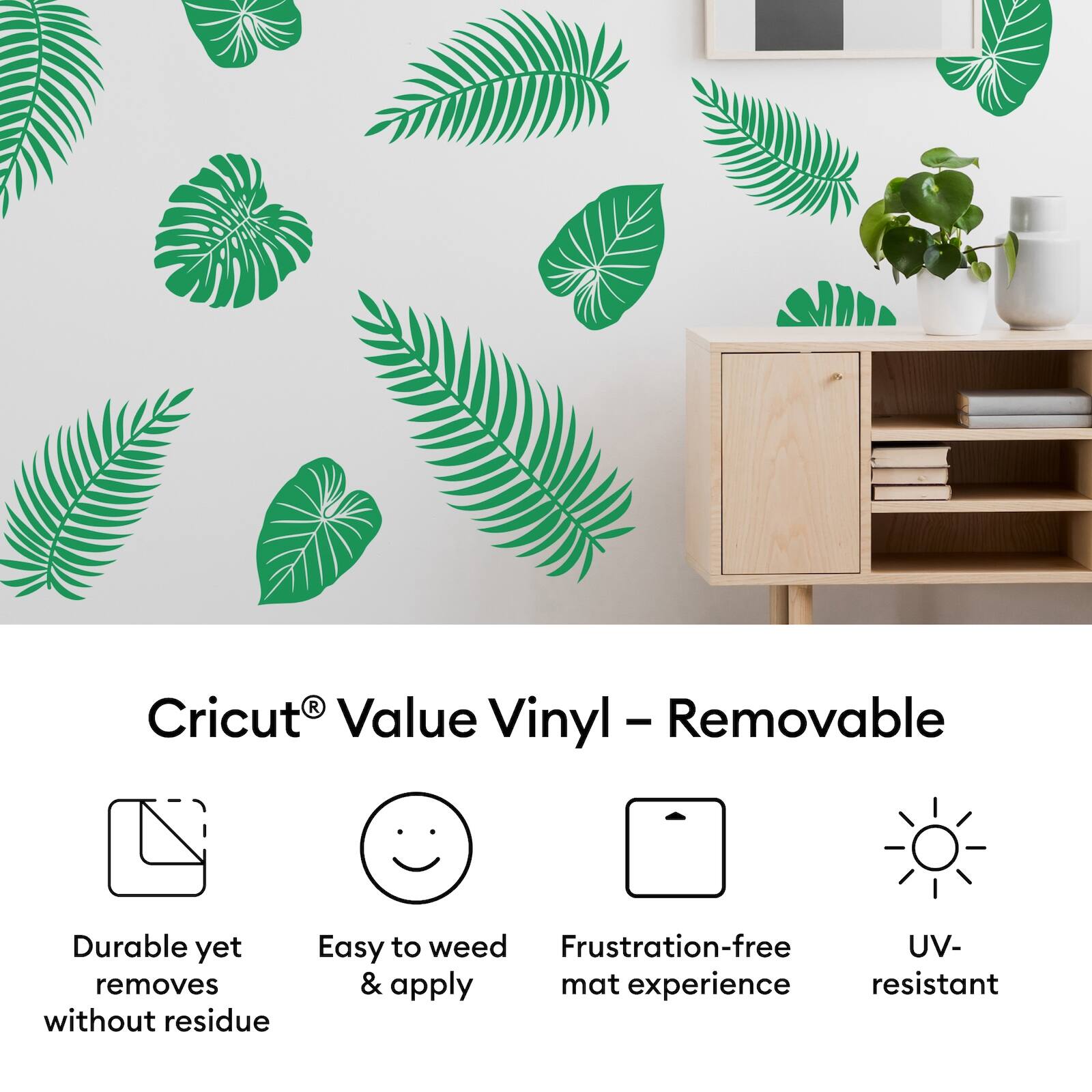 Cricut® Value Vinyl – Removable

- Durable yet removes without residue
- Easy to weed & apply
- Frustration-free mat experience
- UV-resistant