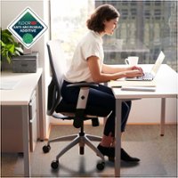 Floortex - Advantagemat Anti-Microbial Rectangular Chair Mat for Carpets up to 3/8'' - 45'' x 53'' - Fresh Mist - Front_Zoom