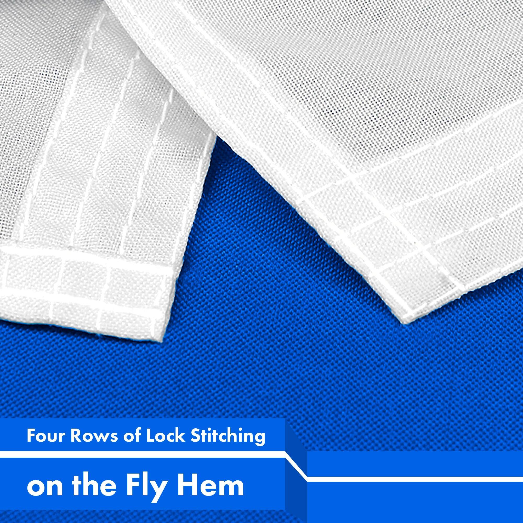 Four Rows of Lock Stitching on the Fly Hem