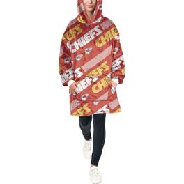 Pegasus - Kansas City Chiefs 60" x 80" Repeat Logo Hoodie Bloncho - Multicolor