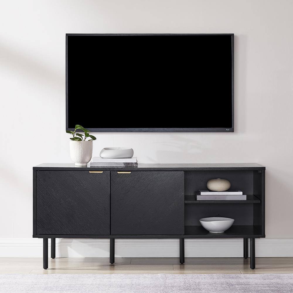 Alt View 8. Crosley Furniture - Brody Record Storage Sideboard - Black.
