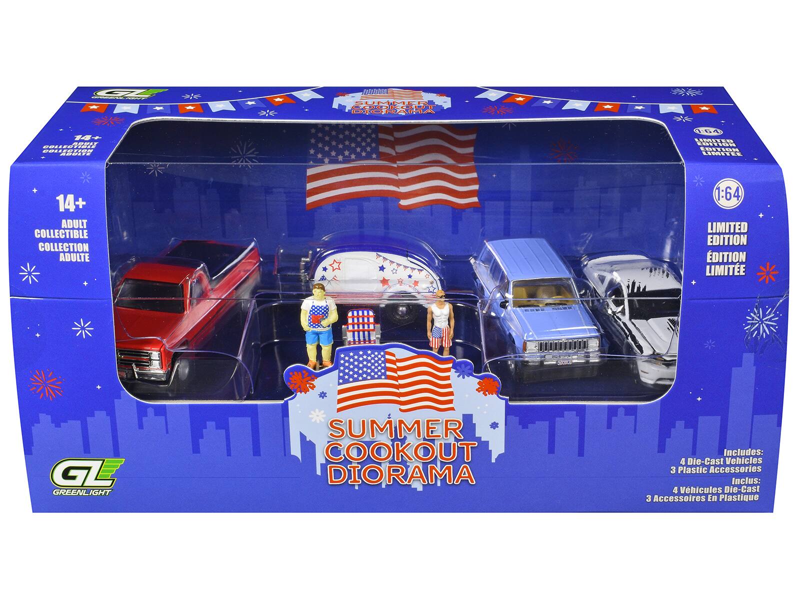 G - - - tOA SUMMER COOKOUT DIORAMA 14+ OOI 0T HaR saddinaa 1O- 189- 104 LISITES LOITION EOITION LINitE 14+ ADULT COLLECTIBLE COLLECTION ADULTE 1:64 LIMITED EDITION EDITION LIMITEE GREENLIGHT SUMMER COOKOUT DIORAMA Includes: 4 Die-Cast Vehicles 3 Plastic Accessories Inclus: 4 Vhicules Die-Cast 3 Accessoires En Plastique