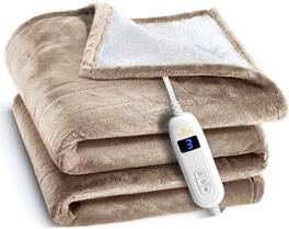 Medical King - Electric Heated Blanket with Hand Controller for 10 Heating Settings 50 x 60 - Beige