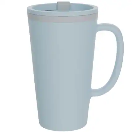 Front. Copco - Copco Insulated Travel Mug with Handle, 16 oz -Double Wall, BPA-Free - Light Blue.