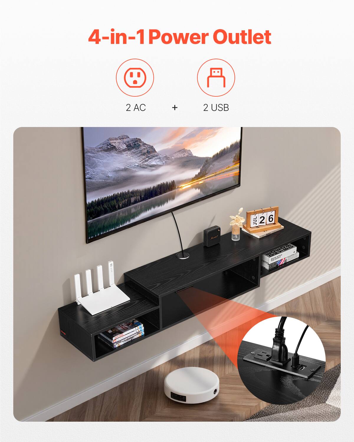 4-in-1 Power Outlet

2 AC + 2 USB

JUL 26