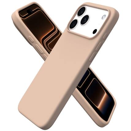 Front. Ornarto - ORNARTO Designed for iPhone 17 Pro Max Case 6.9", Liquid Silicone Soft Gel Shockproof Protective Case-Nude Taupe - Nude Taupe.