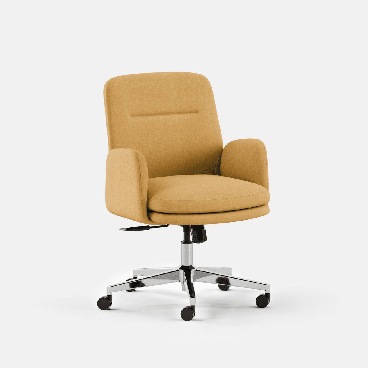 Angle. Branch Furniture - Branch Softside Mid-Century Modern Mid Back Office Chair – Removable Arms, Adjustable Height, Cloud-Like Comfort - Sunflower.