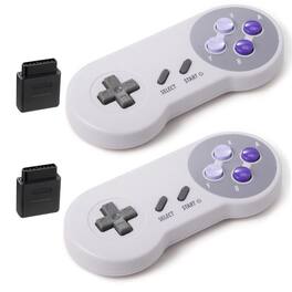 Dazzling Pops - 4ghz controller for snes console rechargeable remote gamepad super entertainment system - Purple button