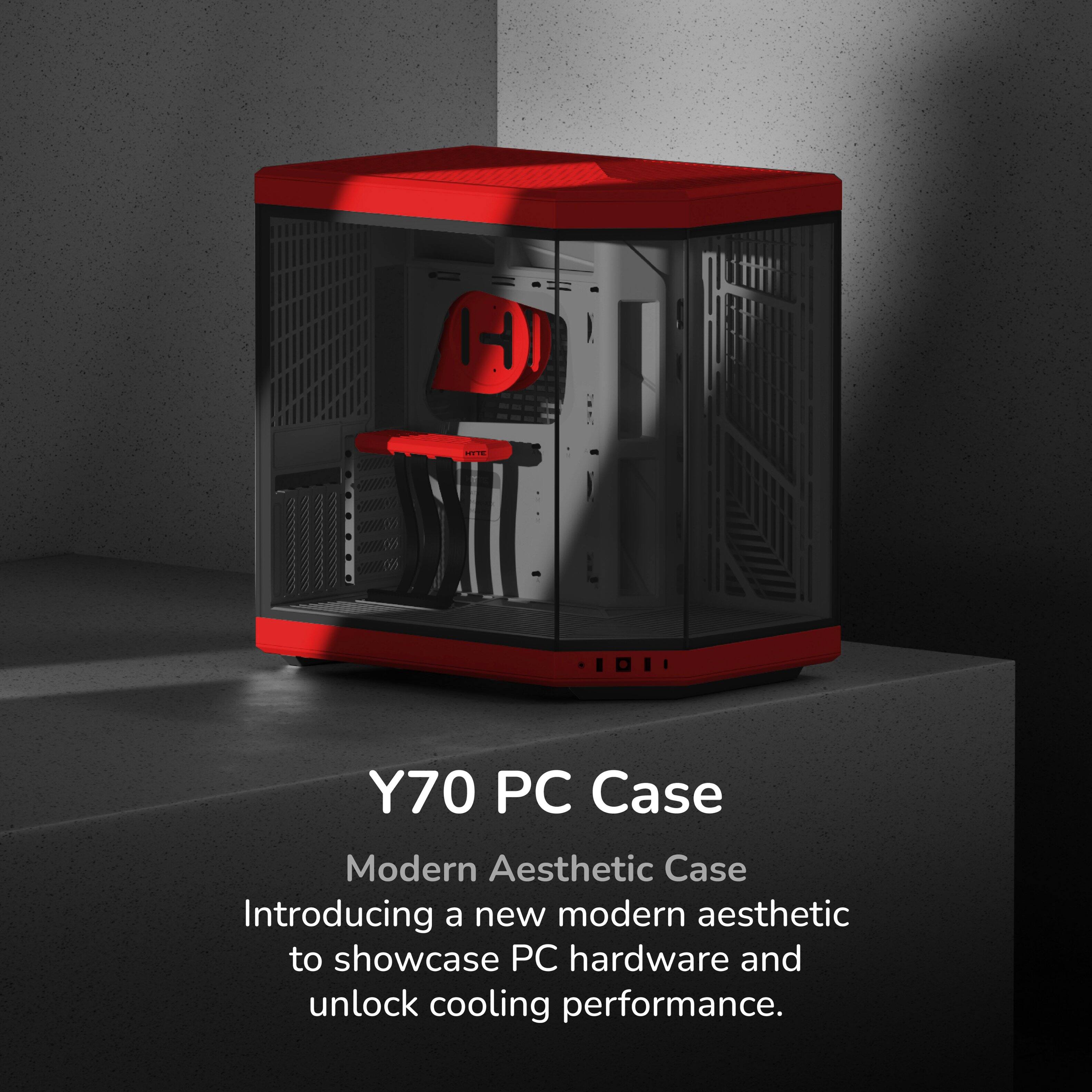 Y70 PC Case  
Modern Aesthetic Case  
Introducing a new modern aesthetic to showcase PC hardware and unlock cooling performance.