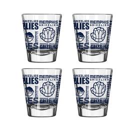 Logo Brands - Memphis Grizzlies 4-Pack 2oz. Shot Glass Set - Multicolor