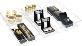 Sorbus - Skin care organizer, Storage bin Drawer organizers for cosmetic, Clear Stackable Containers for Bathroom - Six