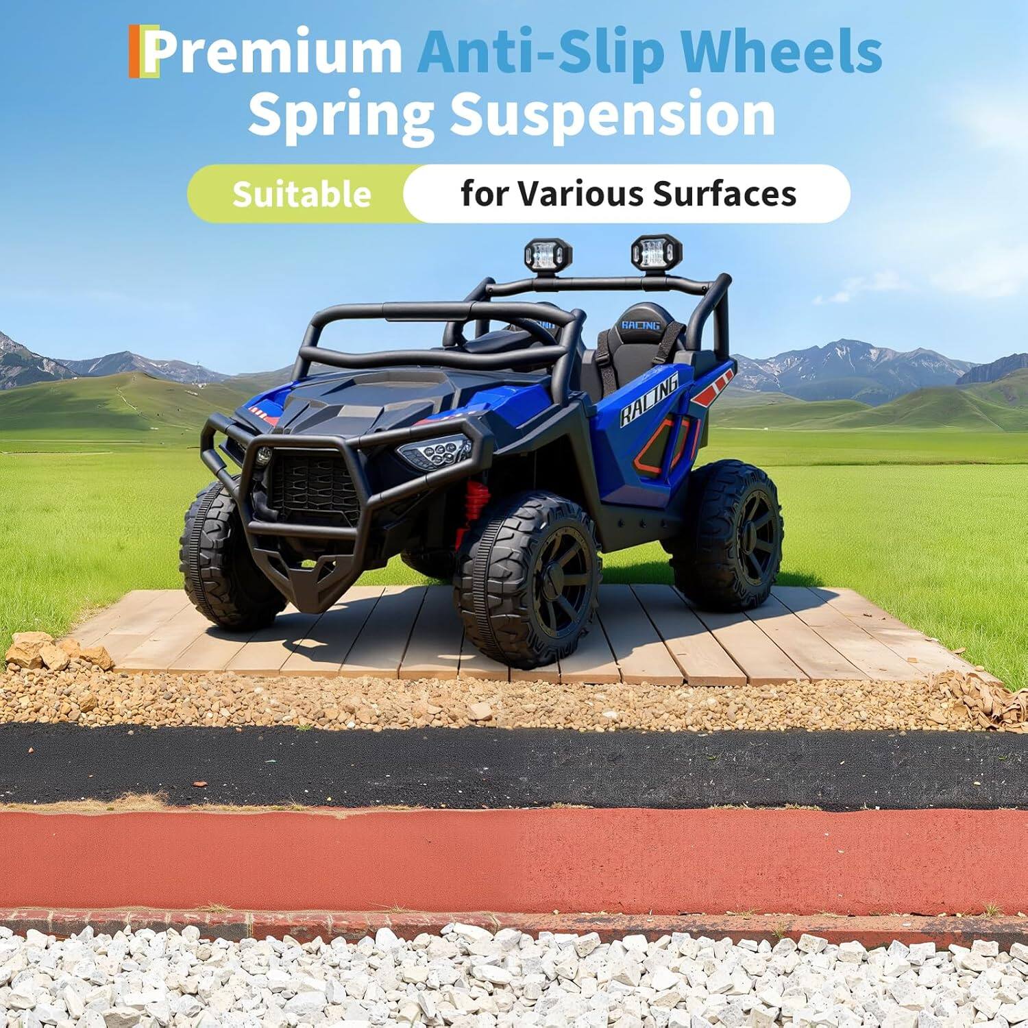 Premium Anti-Slip Wheels Spring Suspension  
Suitable for Various Surfaces