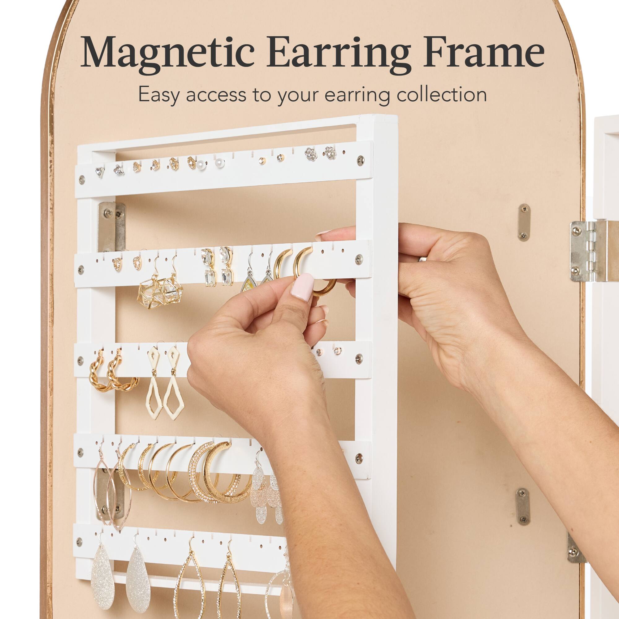 Magnetic Earring Frame: Easy access to your earring collection.