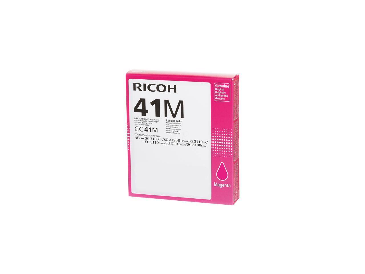 RICOH 41M tot Cartridge - Mangal Yield Cartuha d - Can npr GC 41M Fork - Aficio SG 7100/ VSG 331 120 UNE SG SG 31 1000m/ 311 Ons SG 31 1104%-/SG Os% SG 3 00c- Genuine Original Originale Authentiek Genuino Magenta