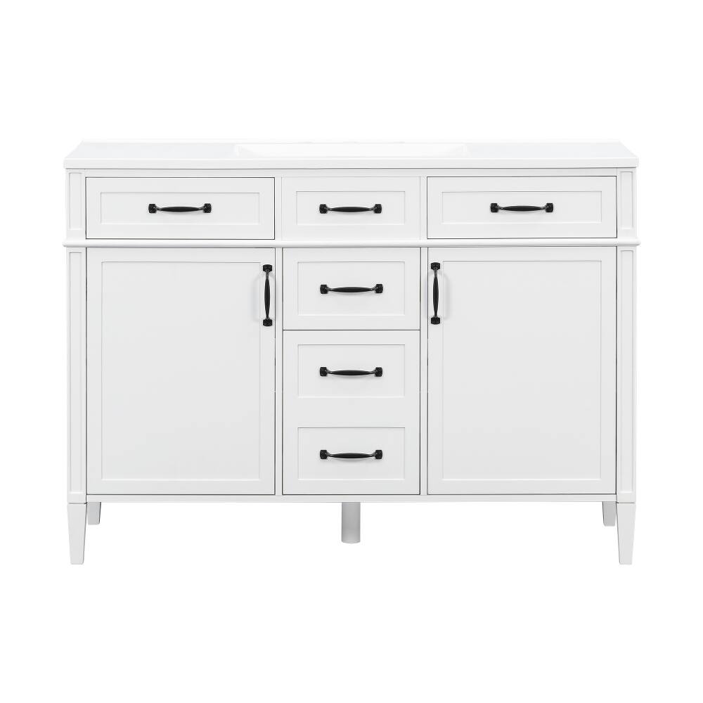 Alt View 10. Loheer - Loheer 48 inch bathroom vanity Freestanding Cabinet White - White.