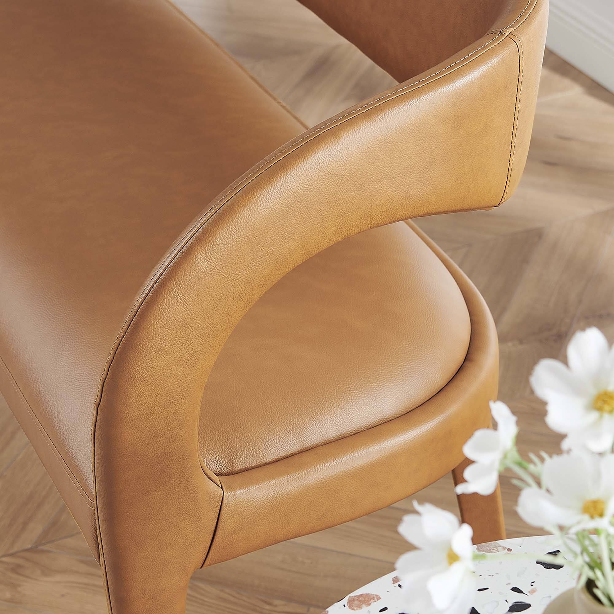 Alt View 5. Modway - Pinnacle Vegan Leather Accent Bench by Modway - Brown.