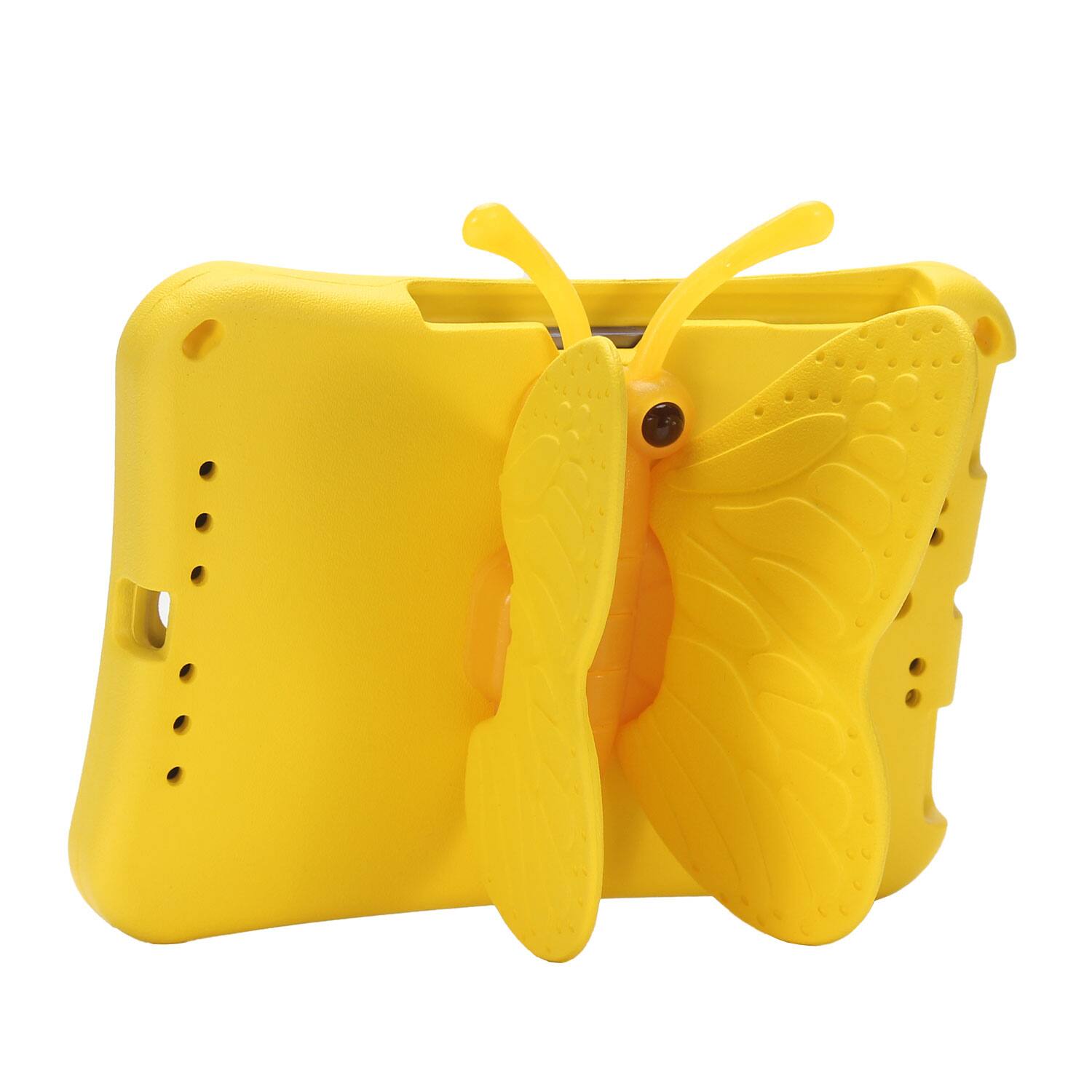 Alt View 2. Dteck - Kids Butterfly Case for Apple iPad mini (A17 Pro) 2024 & iPad mini 6th/5th/4th Gen,3D Cartoon EVA Shockproof Stand Cover - Yellow.