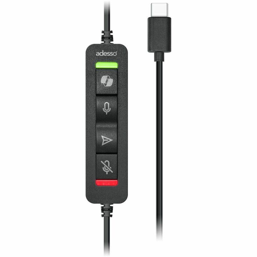 Alt View 2. Adesso - Adesso Xtream P7 Wired Stereo Headset With AI Controls - Stereo - USB Type A, USB Type C - Wired - 32 Ohm - 20 Hz to 20 - Black.