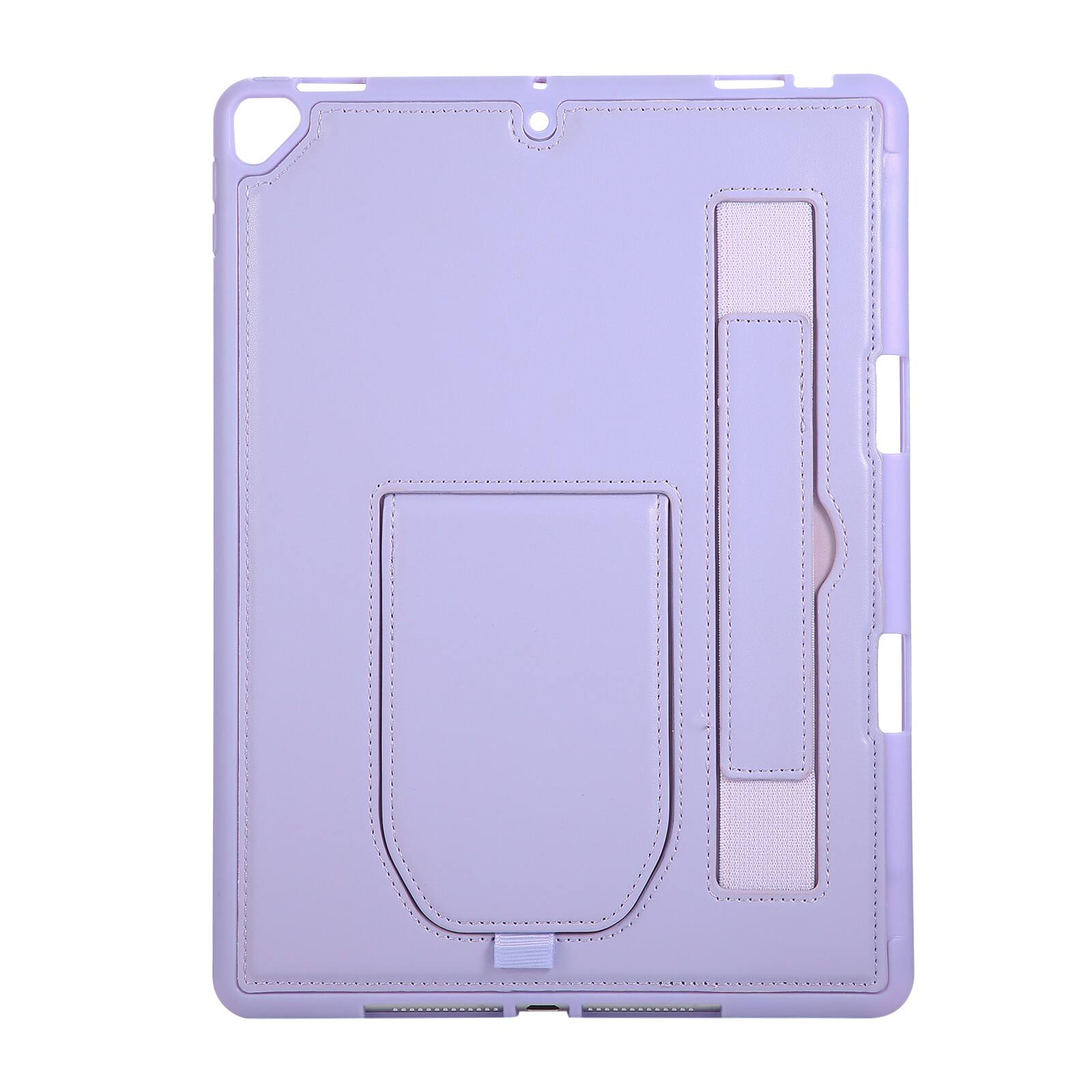 Alt View 3. Dteck - Shockproof Case for Apple iPad (9th Generation) 10.2" 2021 with Hand Strap Kickstand, PU Leather TPU Protective Cover - Purple.