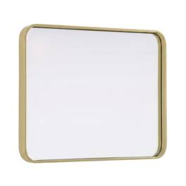 Elegant Decor - Contour Metal Rectangle Mirror 22x30 - Brass