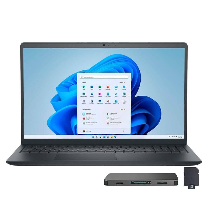 Dell - Inspiron 15.6" FHD Touchscreen Laptop,Ryzen 5 7530U, 32GB RAM, 1TB SSD+1TB Dock Set,Radeon Graphics, Win 11 - Black