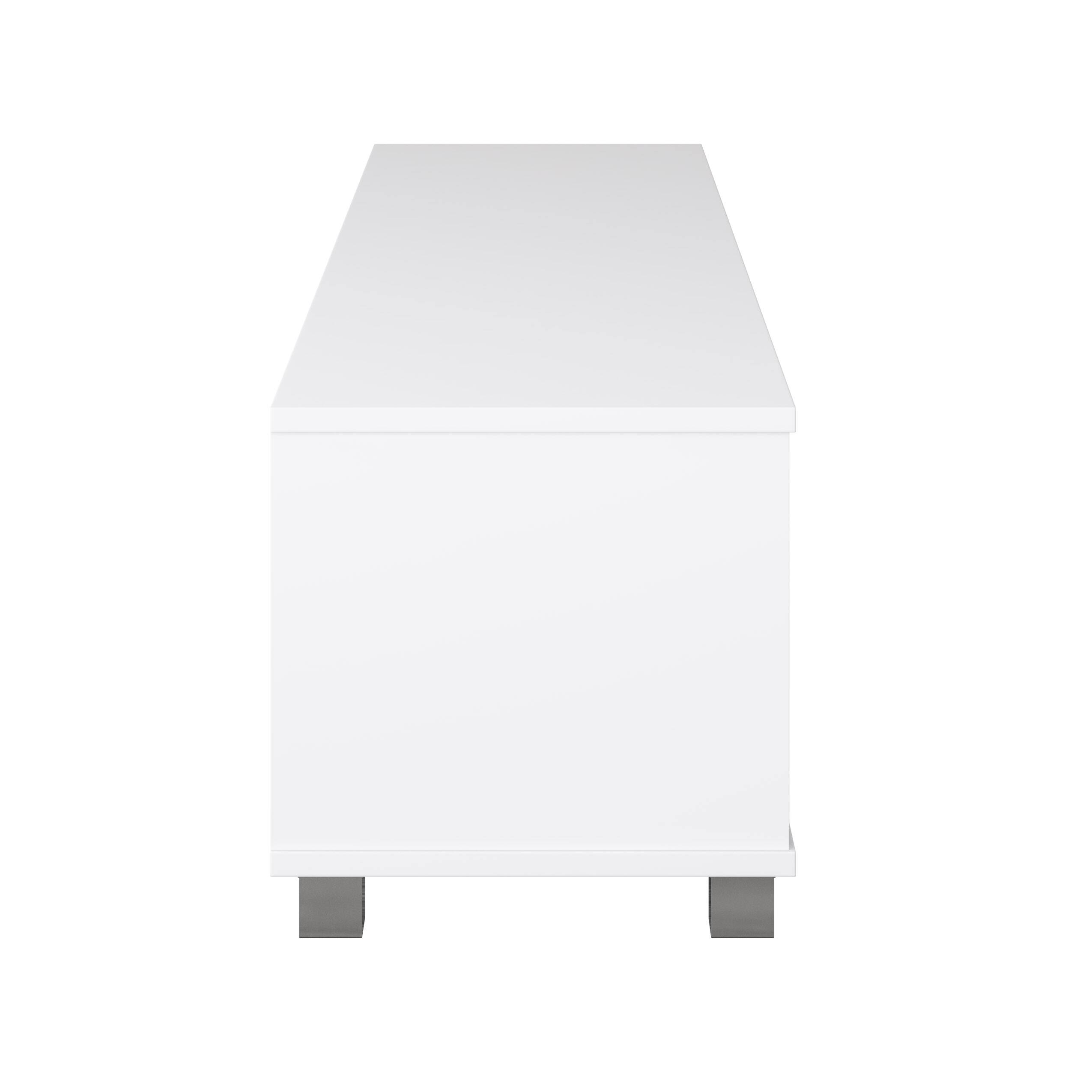 Alt View 1. CorLiving - Hollywood Collection TV Stand with Open Cabinets for Most TVs up to 85" - White.