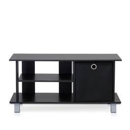 Furinno - Simplistic TV Entertainment Center with Bin Drawers - Espresso/Black