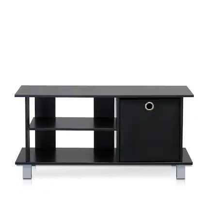 Front. Furinno - Simplistic TV Entertainment Center with Bin Drawers - Espresso/Black.