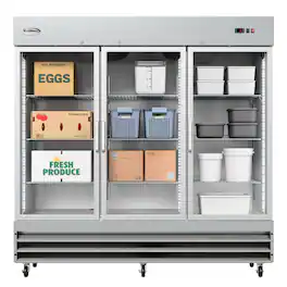Koolmore - 81 in. Three-Door Reach-In Refrigerator - 72 Cu Ft. RIR-3D-GD - Stainless Steel