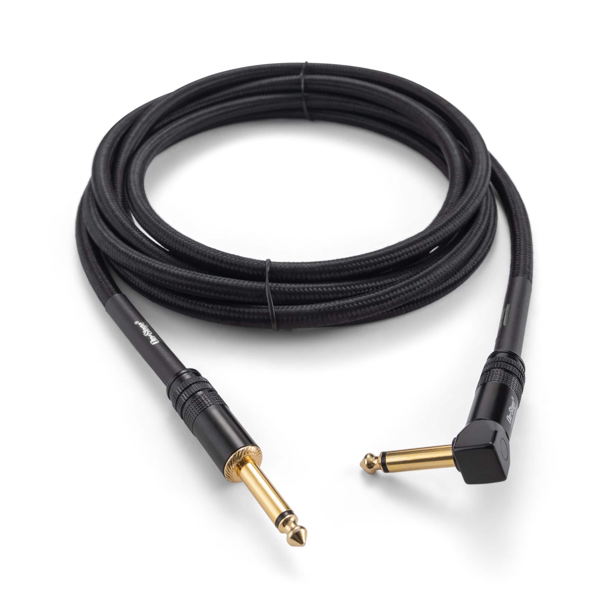 On Stage Stands - On-Stage Production-Grade ICR-15 Braided Instrument Cable (Gold Plated Right Angle to Straight Connectors, Double - Black price history on PriceWatchPro