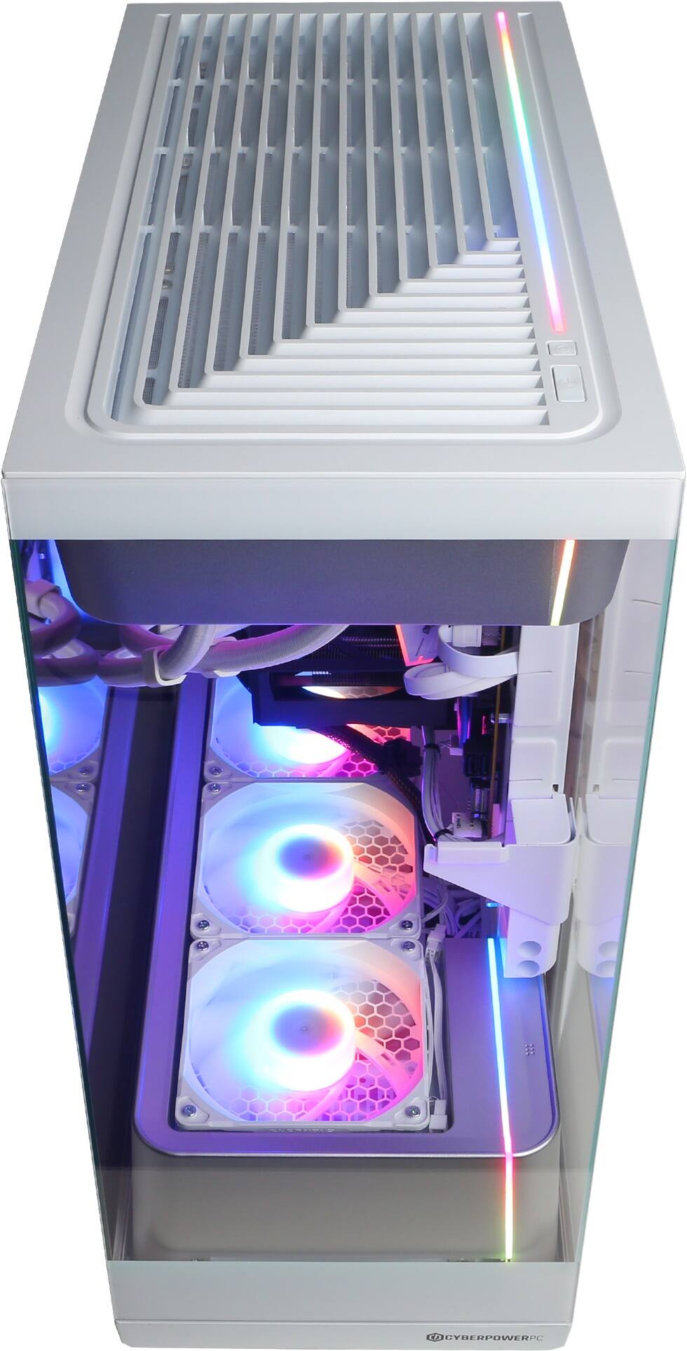 Alt View 12. CyberPowerPC - Gaming Desktop - AMD Ryzen 7 9800X3D - AMD Radeon RX 9060 XT 16GB - 32GB DDR5 - 2TB PCIe 4.0 SSD - White.