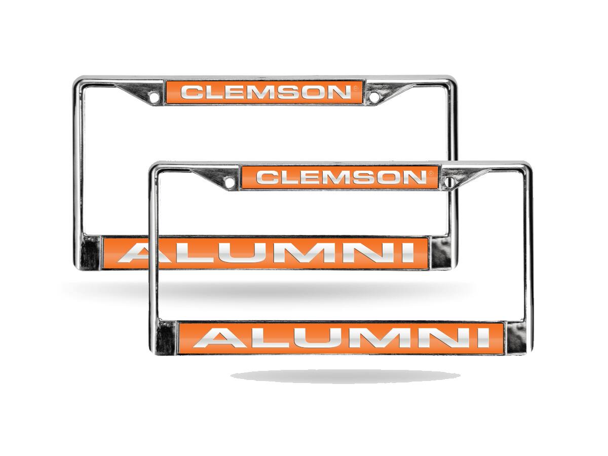 Clemson Tigers Alumni Chrome Metal (Set of 2) Laser Cut License Plate Frames