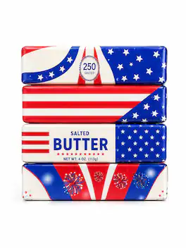 Link - USA 250th Birthday Butter Squishy Patriotic 2 Pack Fidget Squeeze Toy July 4th Mystery Color - Multicolored