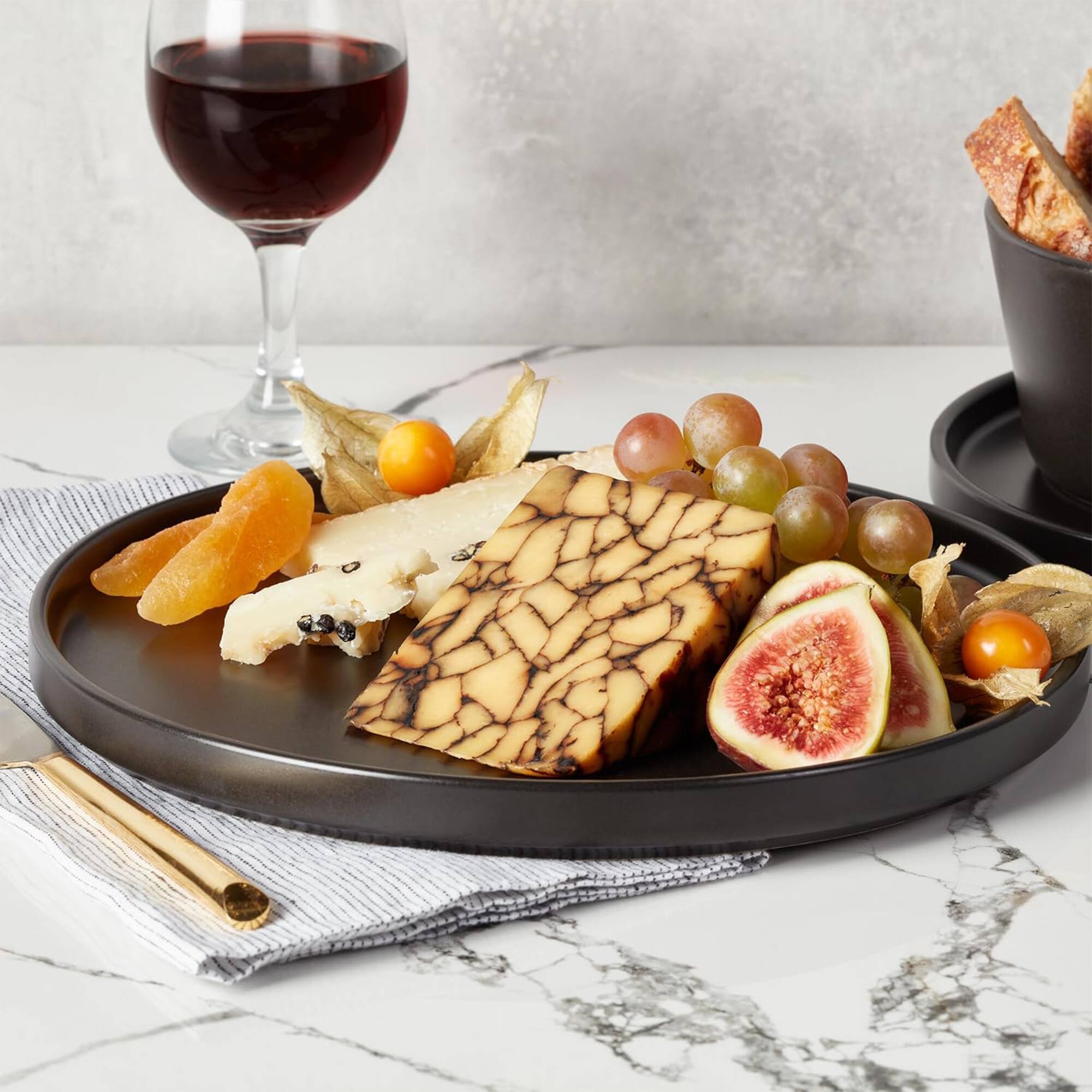 Alt View 4. Stone Lain - Stone Lain Celina Stoneware 32 Piece Dinnerware Set, Service for 8, Black Matte - Black Matte.