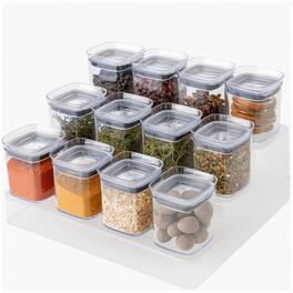 OU - Spice Rack Organizer, 13pc 5oz Spice Containers 3 Tier Clear Spice Holder and Seasoning Organizer - Clear