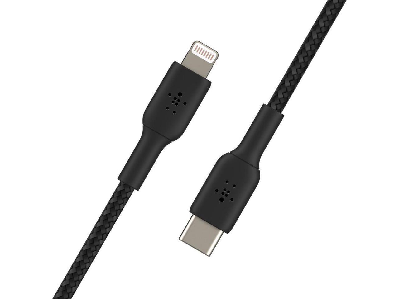 Alt View 4. Belkin - BELKIN CAA004bt1MBK BOOST CHARGE Black Braided USB-C to Lightning Cable 3.28 ft. (1 m).