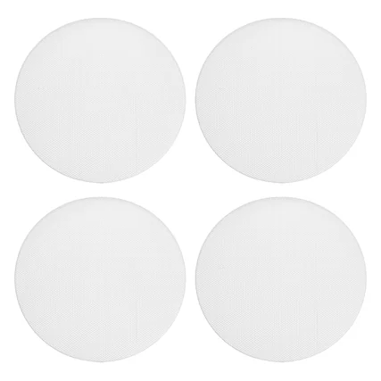 Front. Unique Bargains - Universal Speaker Grills Cover without Frame, Metal Mesh Subwoofer Cover Guard Protector for Car Home Audio, 4pcs - White.