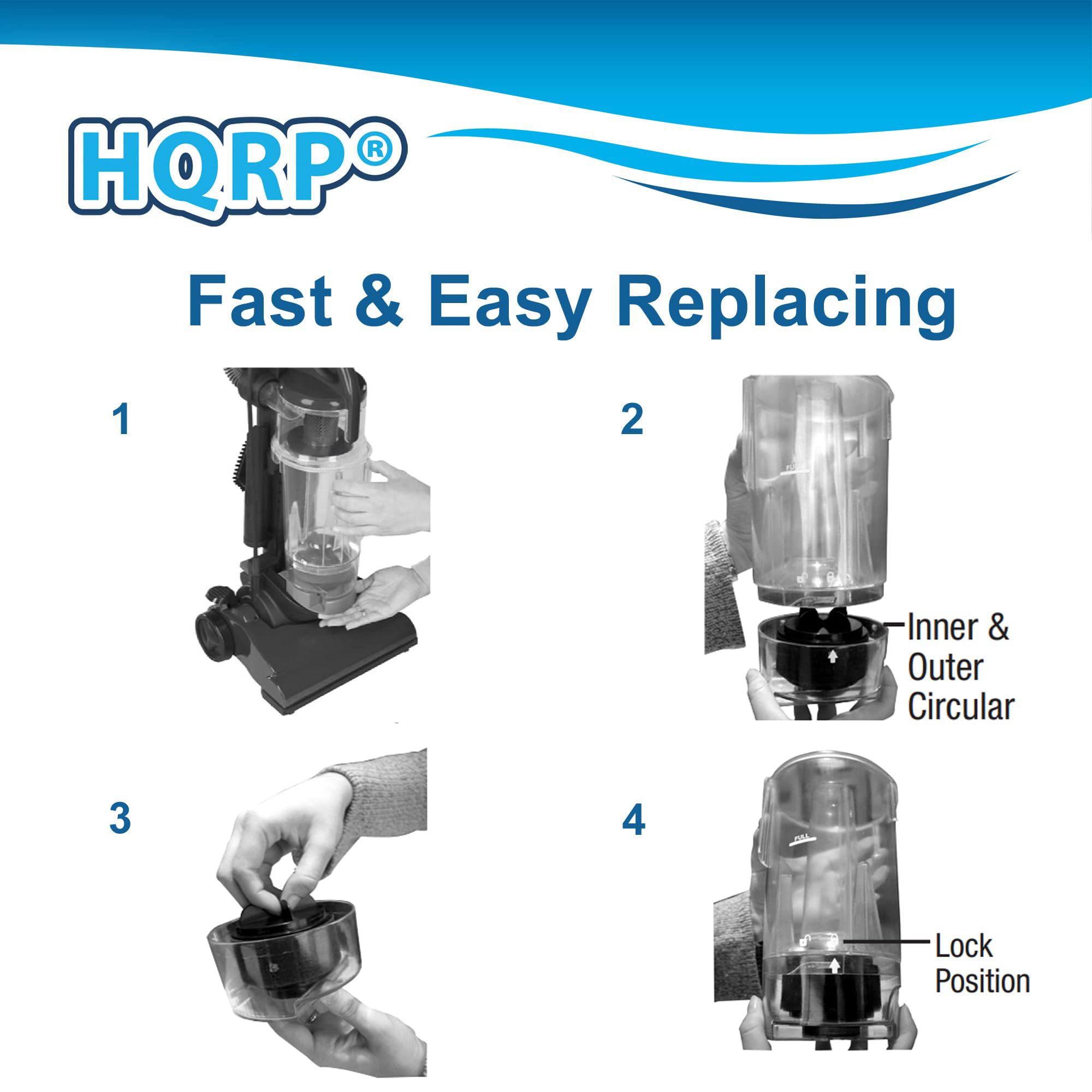 HQRP®  
Fast & Easy Replacing  

1  
2  
Inner & Outer Circular  
3  
4  
Lock Position