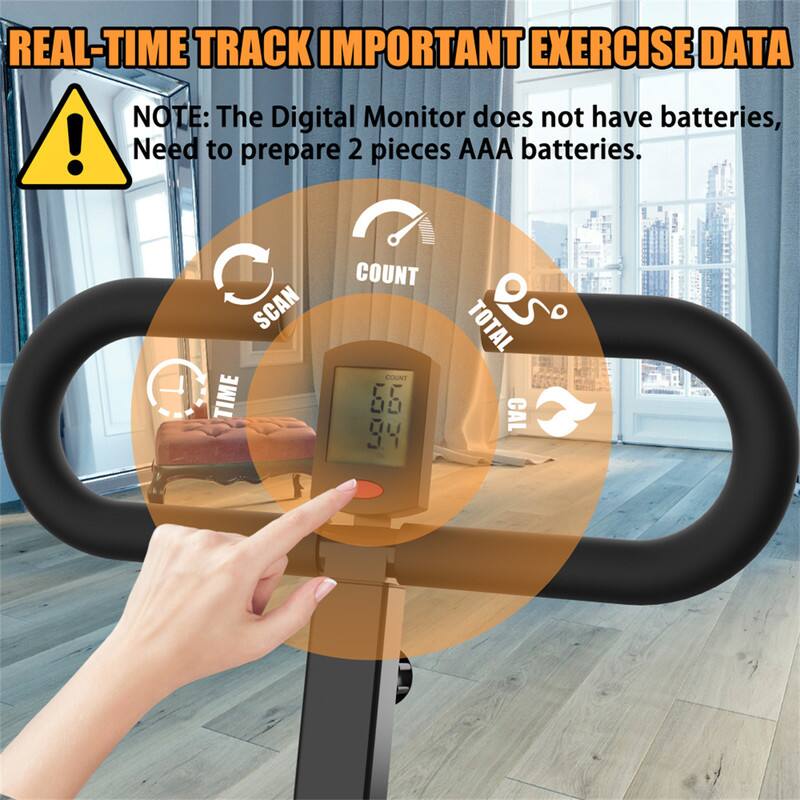 REAL-TIME TRACK IMPORTANT EXERCISE DATA

NOTE: The Digital Monitor does not have batteries, Need to prepare 2 pieces AAA batteries.

C COUNT SCAN TOTAL O5 COUNT TIME OL 65 CAL 94