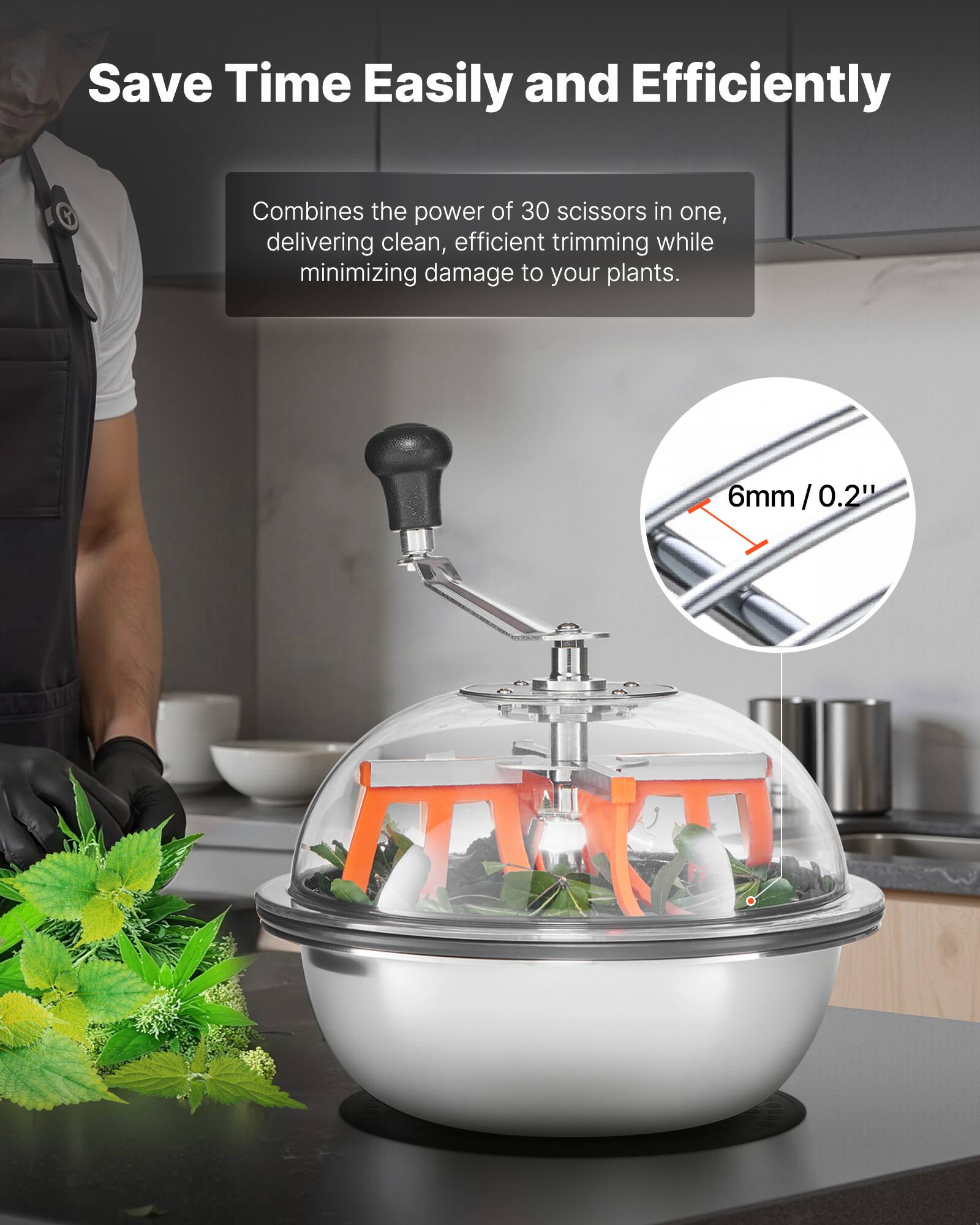 Save Time Easily and Efficiently

Combines the power of 30 scissors in one, delivering clean, efficient trimming while minimizing damage to your plants.

6mm / 0.2"