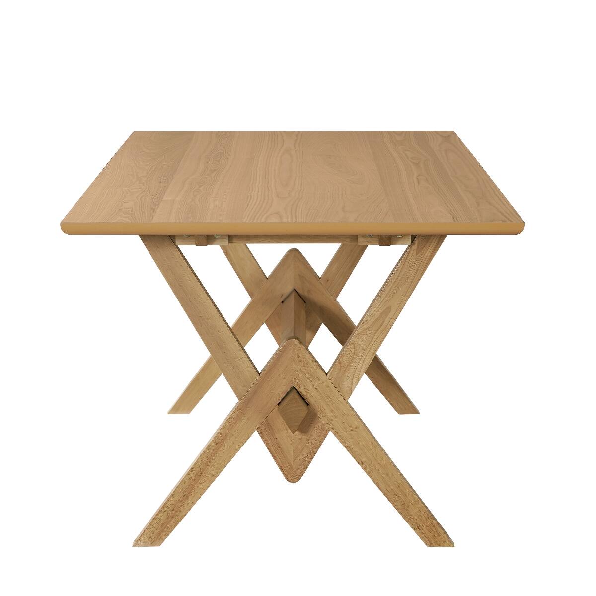 Left. Loheer - Loheer 63 inch Farmhouse Dining Table, Natural Wood Rectangular Table Seats Six - Natural.